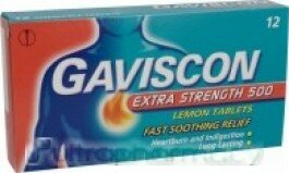 Gaviscon extra strength tablets lemon 12 pack