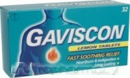 Gaviscon 250 tablets lemon 32 pack