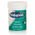 Valupak Multivitamin and Mineral Tablets 25 pack